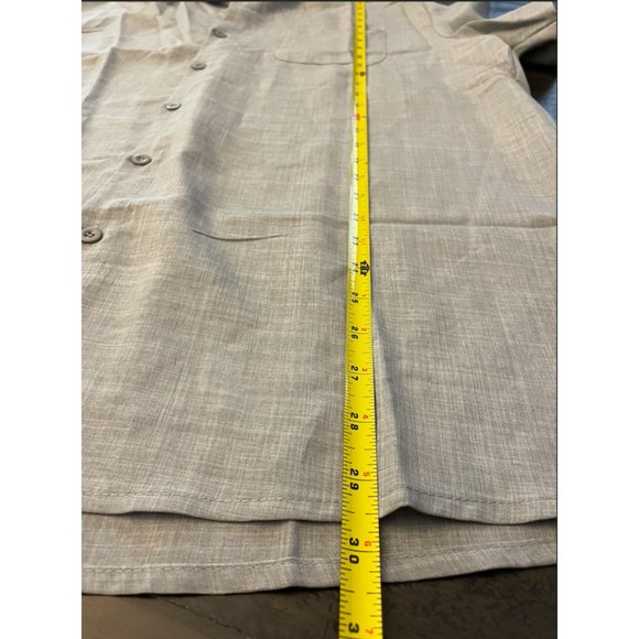 NEW - Men's Button Up Short Sleeve Gray Shirt - Sz XL - Picture 6 of 8